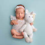 Angora Wool Animal Toy Set: Panda, Swan, Unicorn & Horse