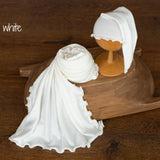 Melange Jersey Fabric Newborn Ruffle Wrap Set – with Bonnet & Sleep Hat