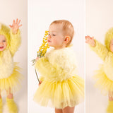 Baby Easter Chicken Outfit: Romper, Hat, Socks and Skirt