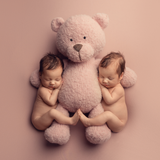 Boucle Knit Teddy Bear Toys in Different Sizes with Matching Newborn Bear Outfit