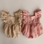 Baby Girl Linen Romper, Baby Linen Outfit for Girl, Girl Linen Boho Dress, Newborn Girl Coming Home outfit, Newborn Photography Outfit Girl