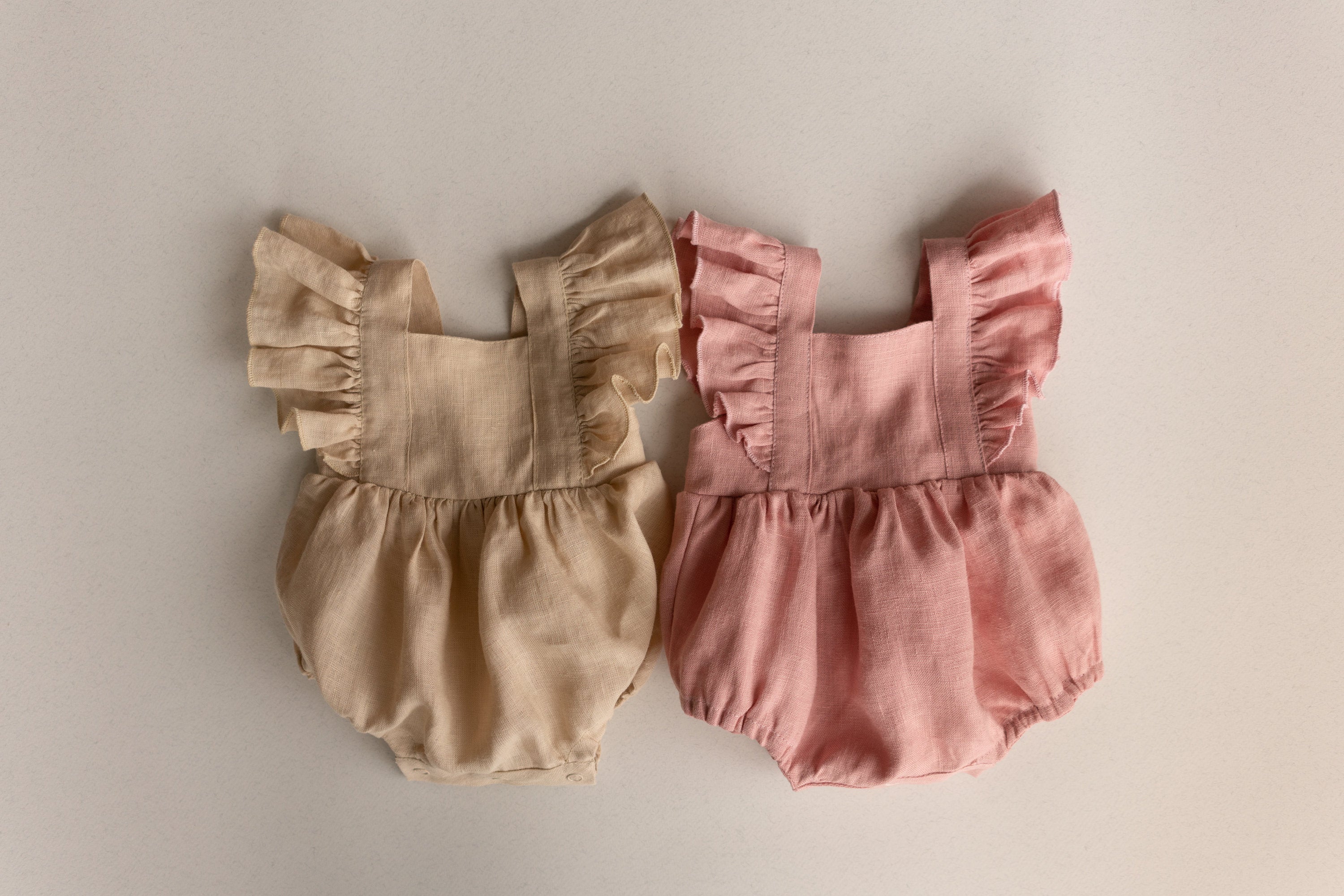 Baby Girl Linen Romper, Baby Linen Outfit for Girl, Girl Linen Boho Dress, Newborn Girl Coming Home outfit, Newborn Photography Outfit Girl