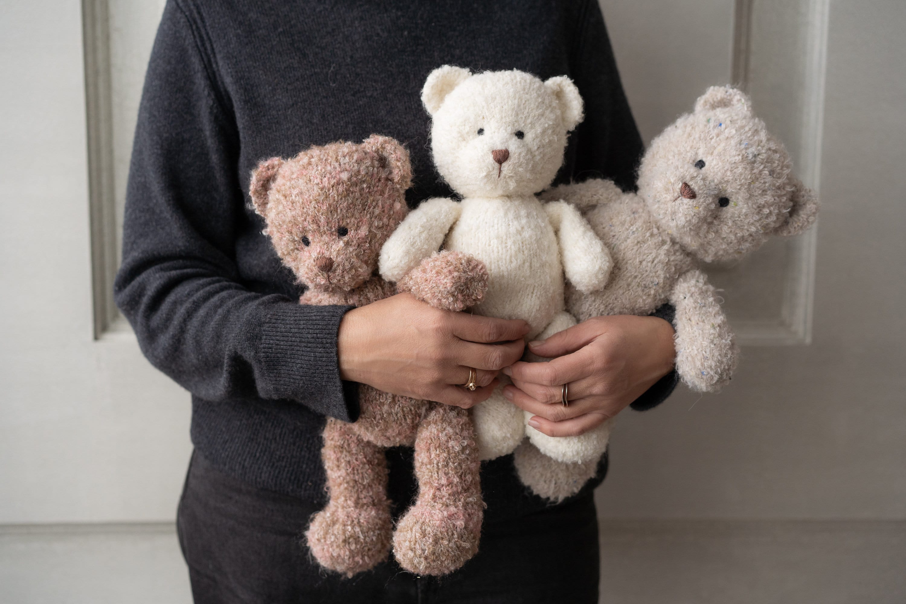 Boucle Knitted Teddy Bear Toy for Newborn Photography Prop, Newborn Knitted Teddy Bear Toy, Big Teddy Bear Toy for Baby, Newborn Bear Props