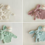 Boucle Crochet Newborn Girl Romper with Headband