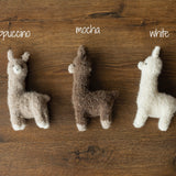 Knitted Boucle Alpaca and Llama Plush Toys – Newborn Photography Props and Baby Gifts