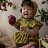 Baby Girl Ruffled Linen Romper
