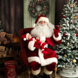 Angora Wool Newborn Santa Claus Outfit – Romper, Sleep Hat, Socks & Small Knit Toy