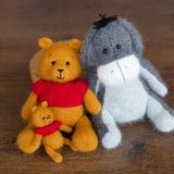 Angora Wool Knitted Teddy Bear & Donkey Toys - Newborn Cartoon Photography Props