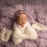 Angora Wool Knitted Bow Pin Brooch for Newborn Wraps