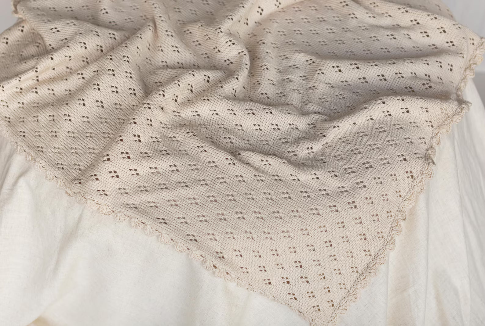 Organic Cotton Scalloped Edge Newborn Blanket
