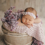 Vintage Ivory Wooden Newborn Photography Bucket
