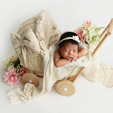 Wicker Doll Stroller for Toy Storage, Baby Shower or Nursery Decor