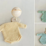 Boucle Crochet Newborn Girl Romper with Headband