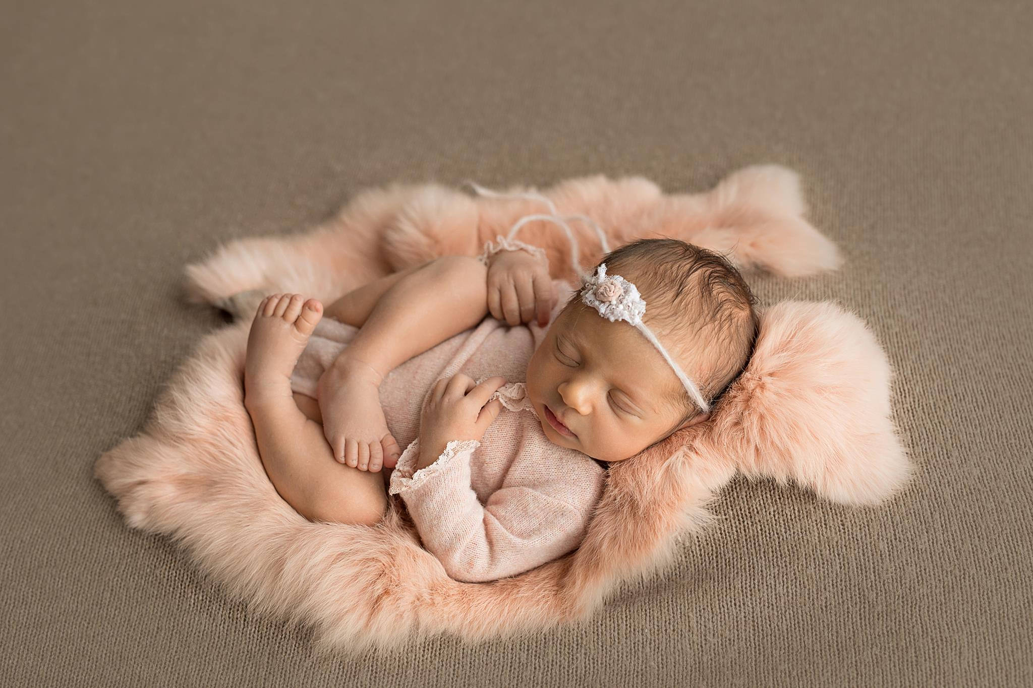 Fluffy rabbit fur baby rug – basket filler and floor layer for newborn photos