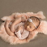 Fluffy rabbit fur baby rug – basket filler and floor layer for newborn photos