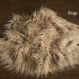 Newborn Flokati Faux Fur Rug, Newborn Photography Props, Basket Stuffer, Curly Fur Rug for Newborn Photoshoot, Flokati Rug Photo Prop