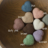 Newborn Felted Hearts Set, Newborn Valentine's heart props, Newborn photography props, Newborn felted prop, Merino wool Heart Baby props
