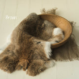 Real Rabbit Fur Rug, Newborn Fur Prop, Newborn Photography Prop, Newborn Props set, Newborn Rabbit Fur Cover, Newborn Posing fabric