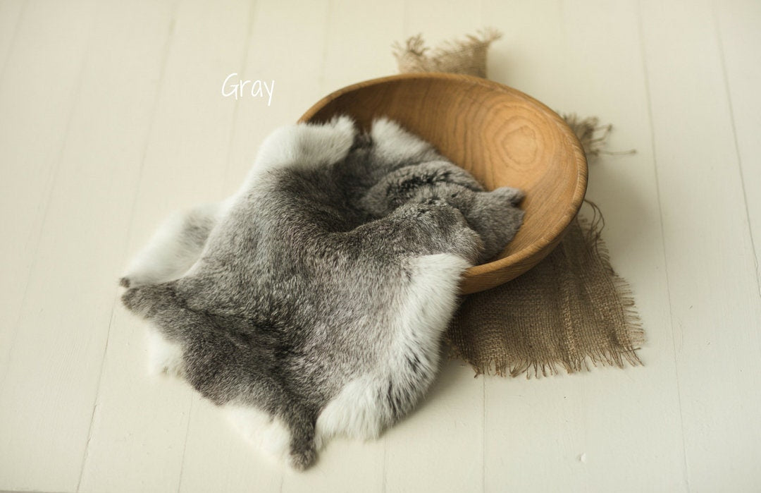 Real Rabbit Fur Rug, Newborn Fur Prop, Newborn Photography Prop, Newborn Props set, Newborn Rabbit Fur Cover, Newborn Posing fabric