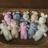 Knitted Newborn Teddy Bear and Bunny Toy for Photography, Newborn Crochet Rabbit Toy, Newborn Photography props, Easter bunny knitted toy