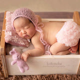 Knitted Newborn Teddy Bear and Bunny Toy for Photography, Newborn Crochet Rabbit Toy, Newborn Photography props, Easter bunny knitted toy