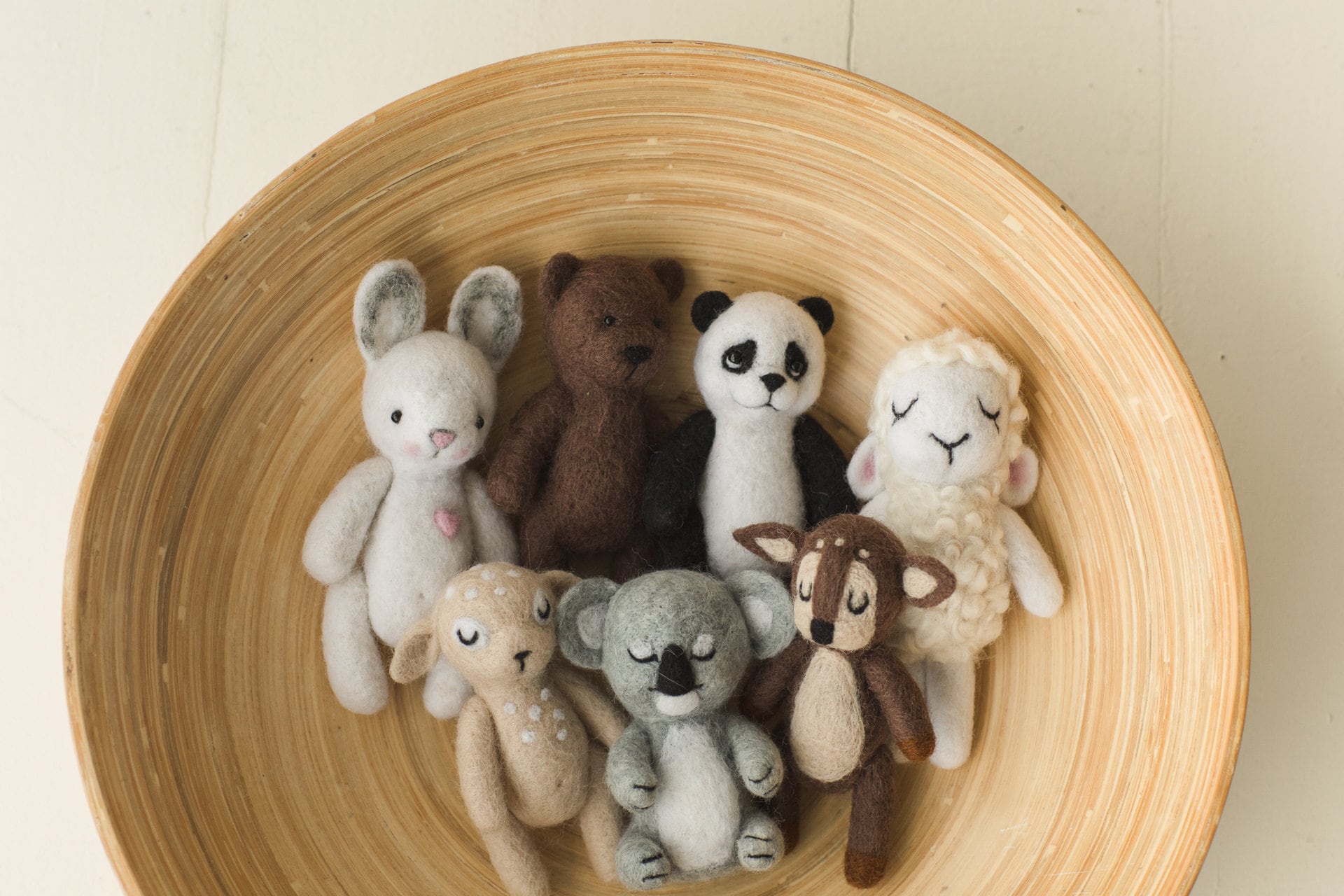 Newborn Photography Felt Toy, Felted Animals Photo Props, Felt Stuffed Teddy Bear Newborn Photo Props, Felt Bunny Newborn photography props