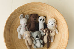 Newborn Photography Felt Toy, Felted Animals Photo Props, Felt Stuffed Teddy Bear Newborn Photo Props, Felt Bunny Newborn photography props