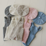 Newborn Alpaca Outfit Set, Newborn Knitted Outfit, Newborn Sleep hat, Newborn Overalls, Newborn Teddy Bear, Newborn Photography Props Outfit