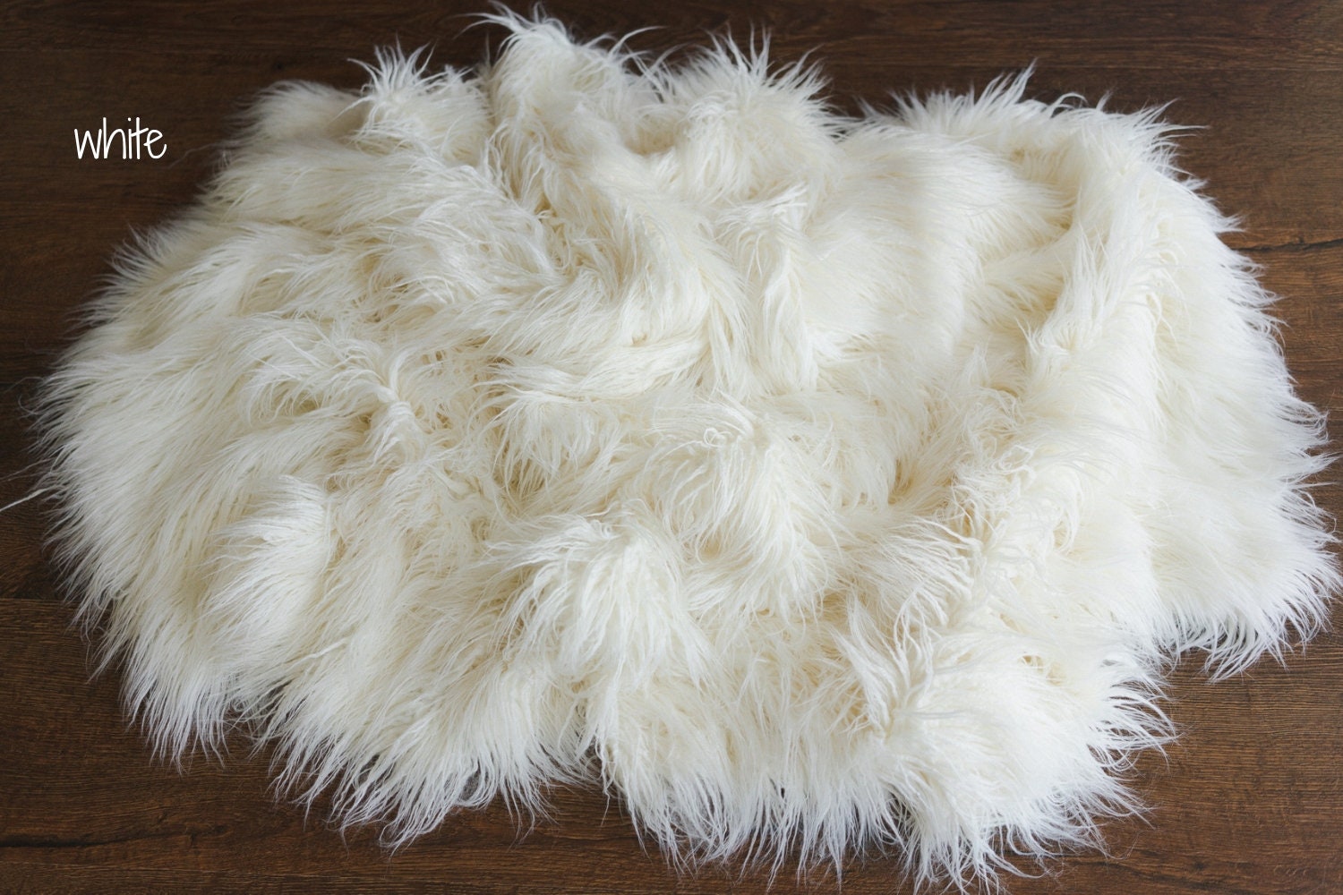 Newborn Flokati Faux Fur Rug, Newborn Photography Props, Basket Stuffer, Curly Fur Rug for Newborn Photoshoot, Flokati Rug Photo Prop