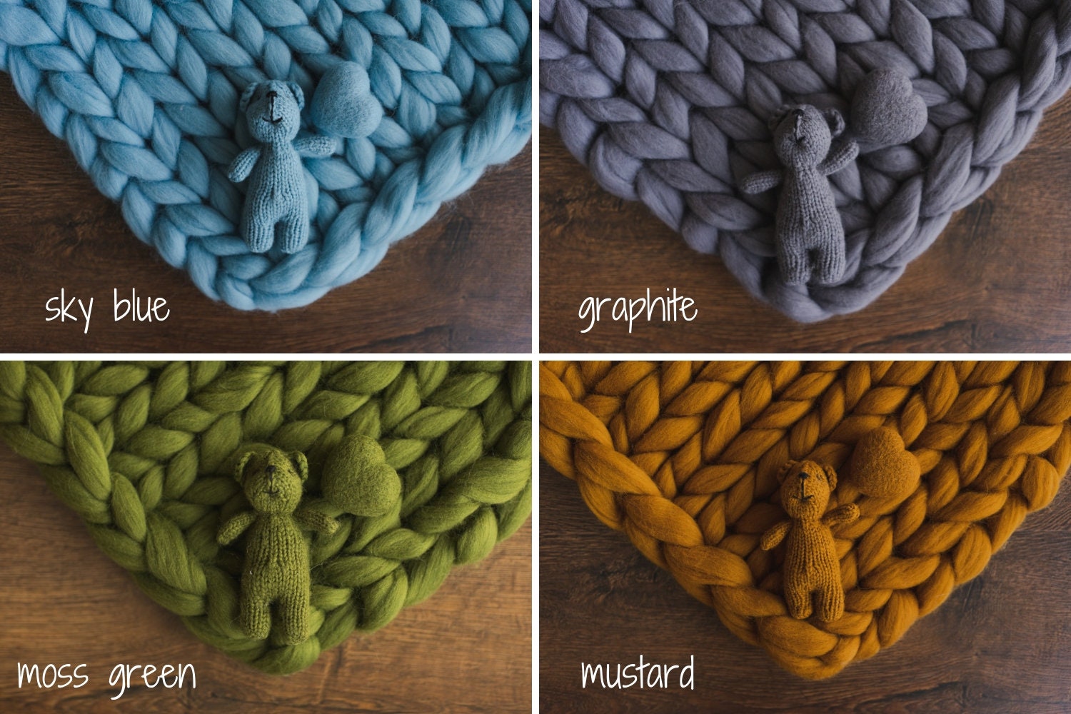 Merino wool Teddy Bear Toy for Newborn Photography,Newborn Knitted Teddy Bear Prop,Newborn Merino wool Blanket,Newborn props for photography