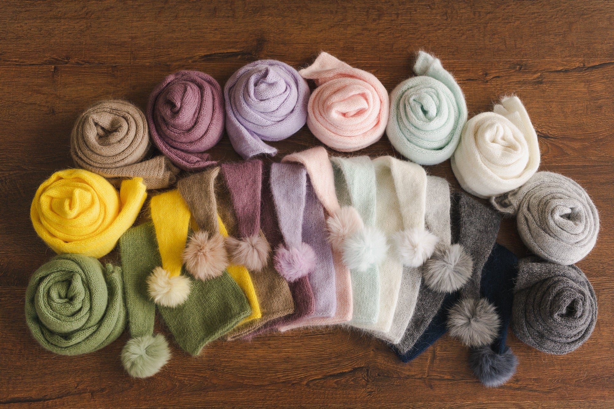 Newborn Sleep Hat and Wrap Sets, Newborn Knit Wrap, Newborn Photography Props, Newborn Knitted Photo Props, Newborn Coming Home Outfit Boy