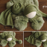 Newborn Knitted Wrap and Sleep Hat Set, Newborn Knit Sleep Hat with Pom Pom, Newborn Photography props, Newborn Wool Outfit, Newborn Fur Rug