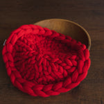 Newborn Merino Wool Nest Blanket,Round Chunky Knit Blanket,Baby Photography Basket Filler Nest Wool Roving,White Knit Blanket,Newborn braid