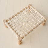 Handcrafted newborn wood rope chair – cozy photography prop