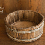 Vintage-style pine wood bowl and bucket – newborn photo session accessory