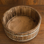 Vintage-style pine wood bowl and bucket – newborn photo session accessory