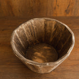 Vintage-style pine wood bowl and bucket – newborn photo session accessory