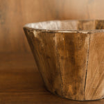 Vintage-style pine wood bowl and bucket – newborn photo session accessory