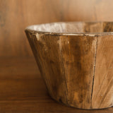 Vintage-style pine wood bowl and bucket – newborn photo session accessory