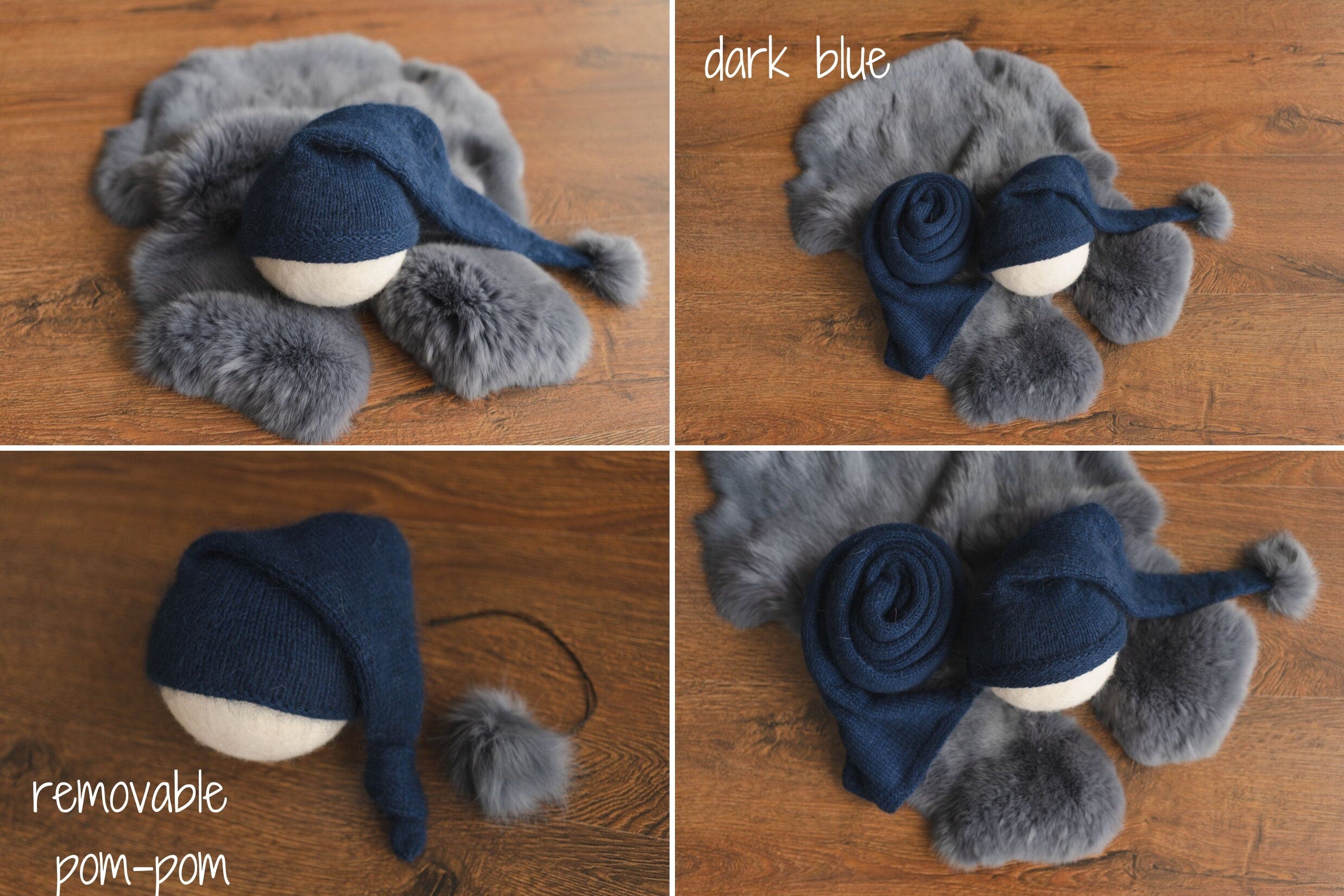Newborn Knitted Wrap and Sleep Hat Set, Newborn Knit Sleep Hat with Pom Pom, Newborn Photography props, Newborn Wool Outfit, Newborn Fur Rug