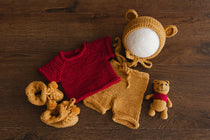 Newborn Teddy Bear Outfit, Baby First Birthday Outfit, Newborn Photography props, Newborn Coming Home Outfit Boy, Newborn Bear Outfit
