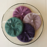 Newborn Beret Hat, Newborn French Hat, Newborn Knitted Outfit, Baby Beret with Baby Scarf, Newborn Outfit Girl, Unisex Baby Clothing Knitted