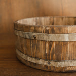 Vintage-style pine wood bowl and bucket – newborn photo session accessory