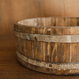 Vintage-style pine wood bowl and bucket – newborn photo session accessory