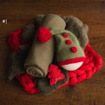 Newborn Christmas Photo Prop Set, Newborn New Year Set, Newborn Photography Prop Set, Newborn Merino wool blanket, Newborn Santa Claus Hat