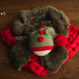 Newborn Christmas Photo Prop Set, Newborn New Year Set, Newborn Photography Prop Set, Newborn Merino wool blanket, Newborn Santa Claus Hat