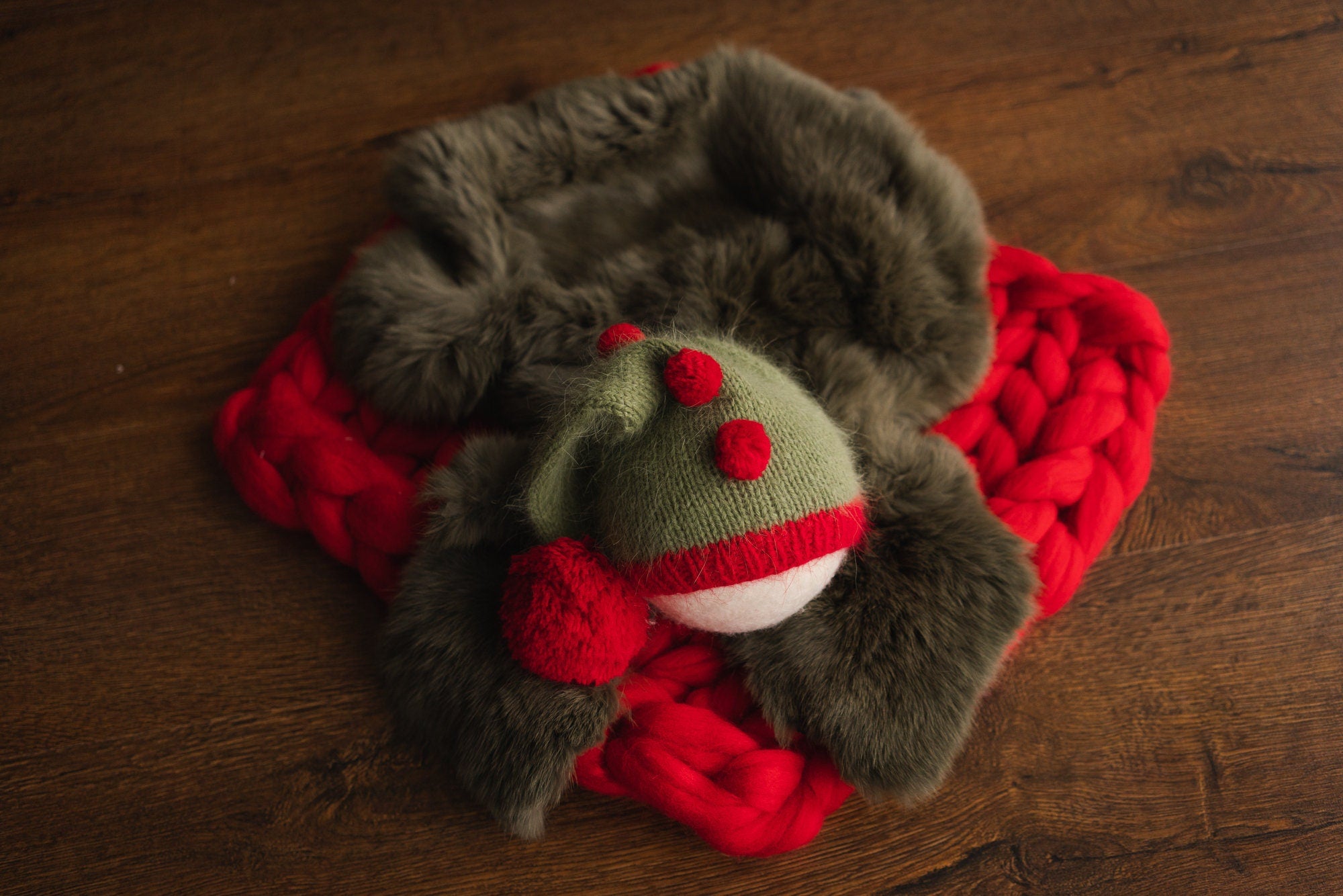 Newborn Christmas Photo Prop Set, Newborn New Year Set, Newborn Photography Prop Set, Newborn Merino wool blanket, Newborn Santa Claus Hat