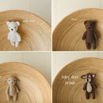 Newborn Photography Felt Toy, Felted Animals Photo Props, Felt Stuffed Teddy Bear Newborn Photo Props, Felt Bunny Newborn photography props