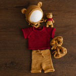 Newborn Teddy Bear Outfit, Baby First Birthday Outfit, Newborn Photography props, Newborn Coming Home Outfit Boy, Newborn Bear Outfit