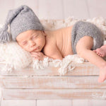 Newborn Knit Sleep Hat and Knit Bloomer for Newborn Photography Outfit, Newborn Sleep Hat, Newborn Diaper Cover, Newborn Knitted Outfit
